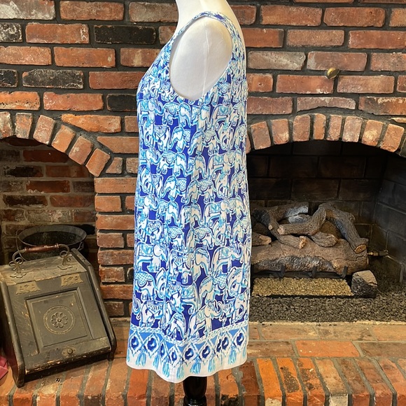 Lilly Pulitzer Cathy Shift Dress in Get Trunky print size 6 in bomber blue - Picture 3 of 11